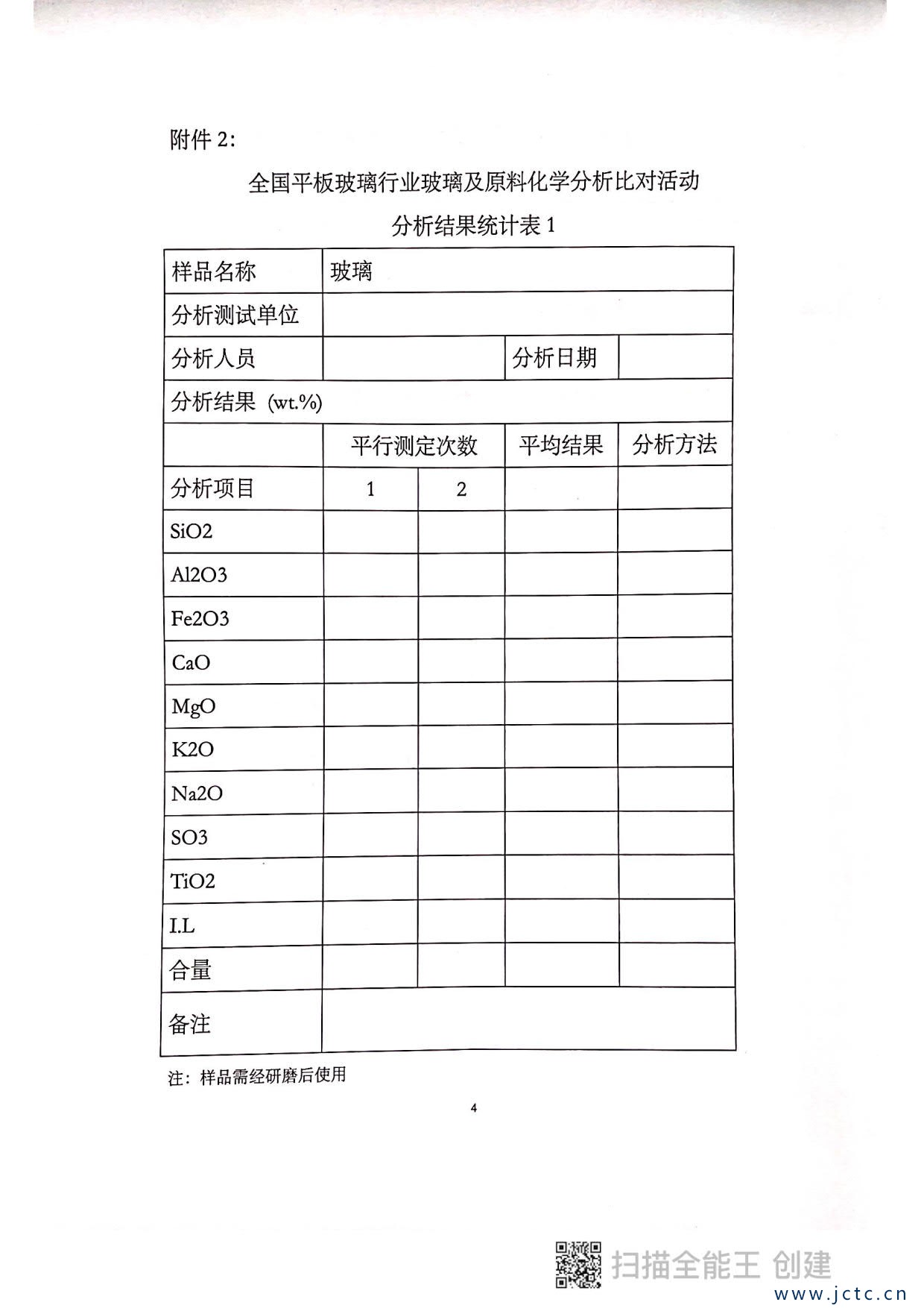 關(guān)于開(kāi)展第二屆全國(guó)平板玻璃行業(yè)原料化學(xué)分析對(duì)比活動(dòng)的通知_4.jpg